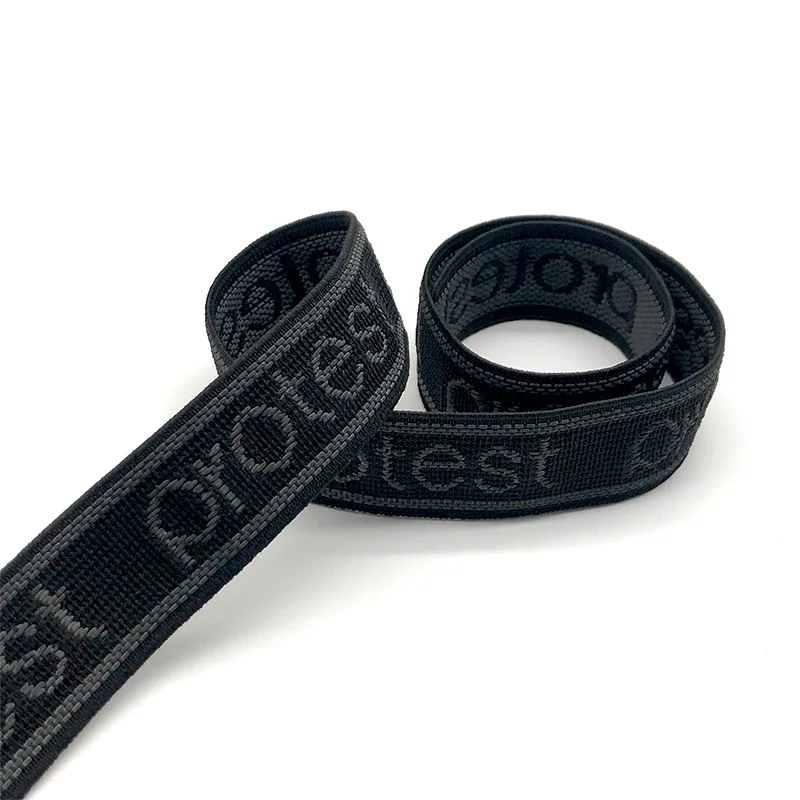 Free sample 25mm polyester rubber band anti-slip woven elastic webbing strap with non slip striped