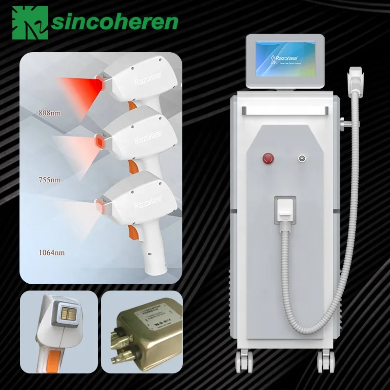 Sincoheren Professional 3 wave 755 808 1064nm diode laser hair removal machine SDL-D