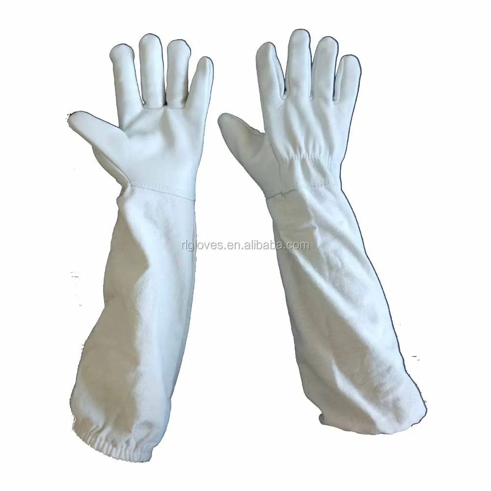 Vented Long Sleeves Sting Proof Cuff Safety Protective Premium sheepskin Leather Beekeeping Gloves