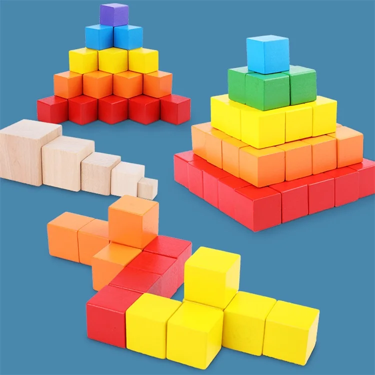 2.5cm colored wood blocks kids educational toys colored wooden building blocks wood colored cube