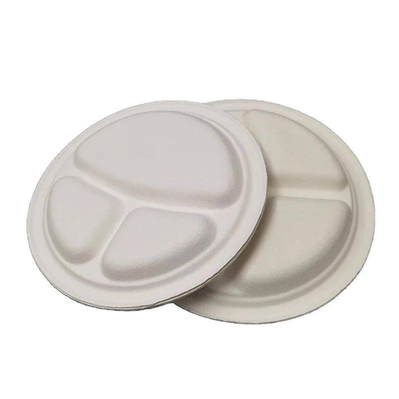 KINGWIN Customized 100% biodegradable bagasse food party plate, Eco food stackable tray