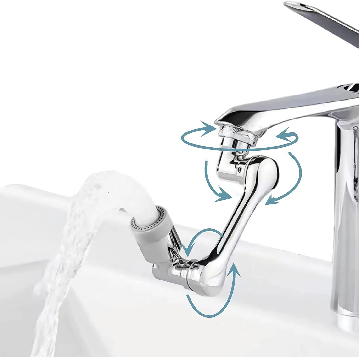 Universal Rotating Faucet Extender for Bathroom