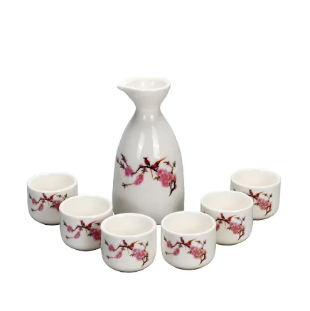 Japanese ceramic sake pot drinking cup set ceramic drinking bottle