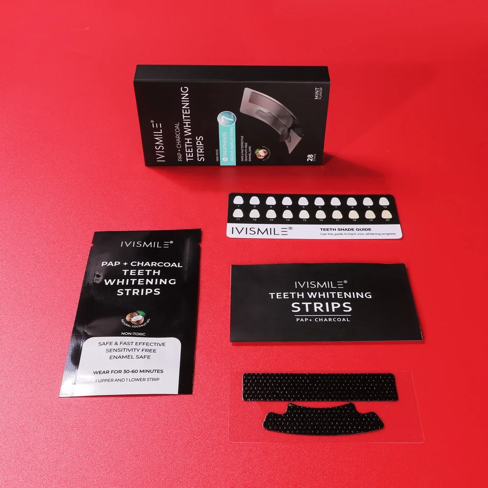 IVISMILE 28pcs Home Easy Use Mint Flavor Non Peroxide Whitening Strips for Private Label