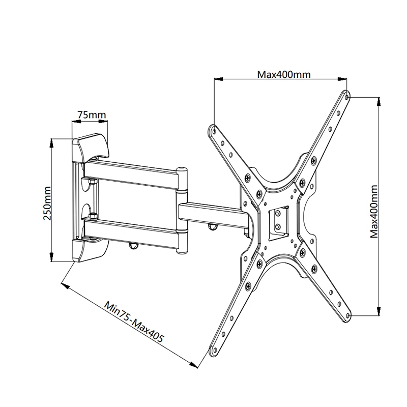 Лидер продаж, настенное крепление для телевизора с полным движением, кронштейн для ЖК-дисплея со светодиодной подсветкой для 26-55 дюймов