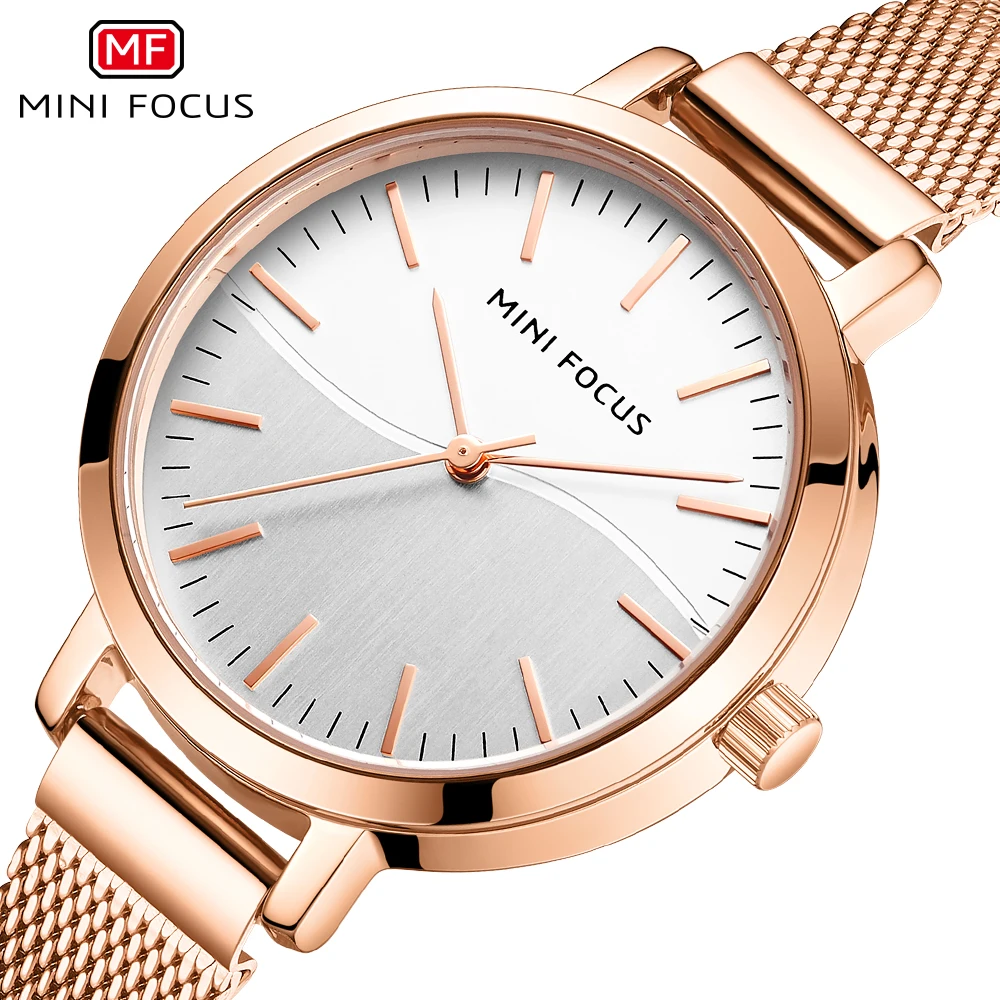 MINI FOCUS Casual Women Watches MF0261L Design Top fashion Brand Quartz Clock Simple Dress Ladies Watch Waterproof reloj mujer