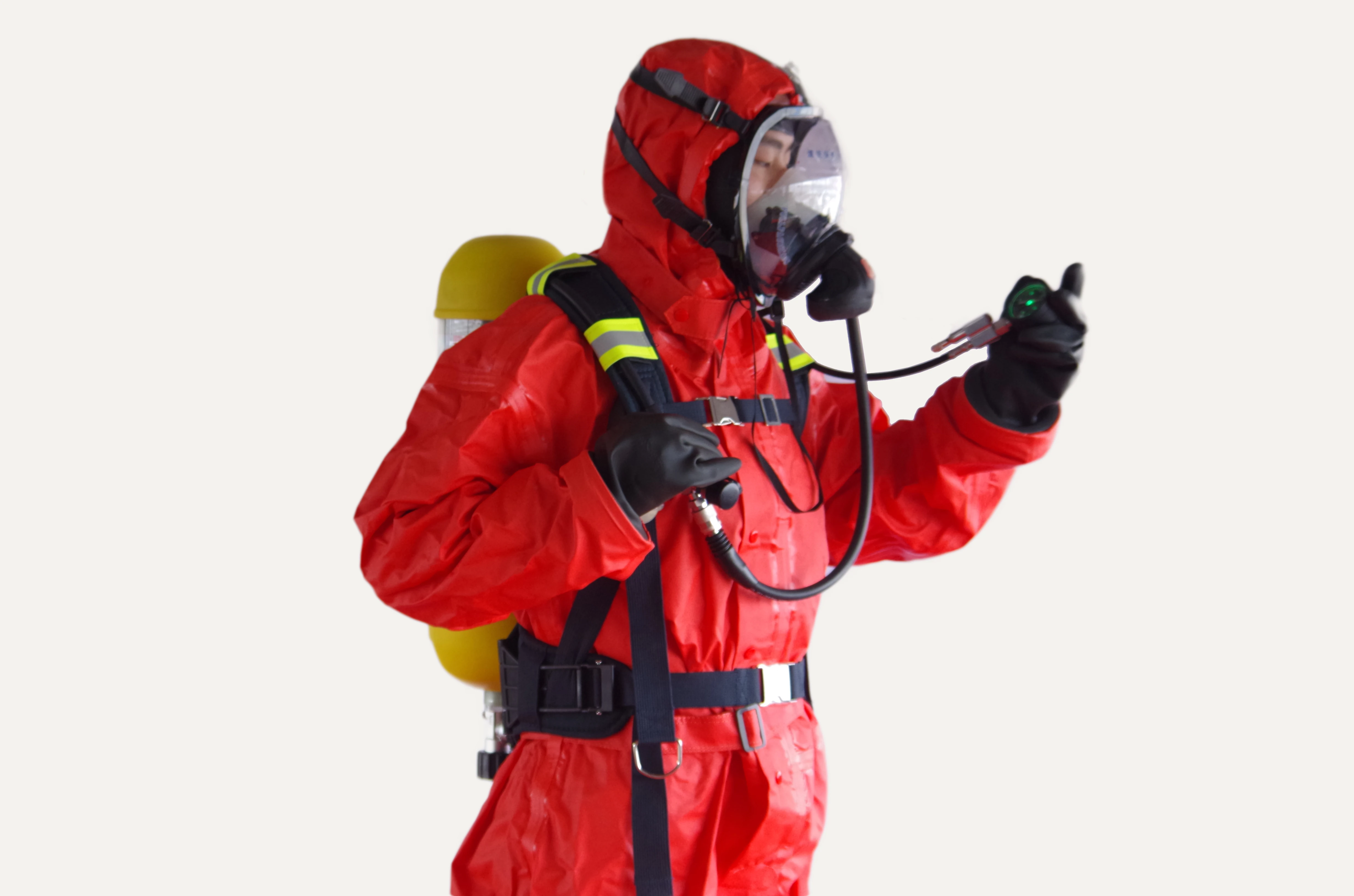 Semi-closed 0.45 mm Reusable Chemical Protective Suit PVC Chemical Hazmat Suits Chemical Protective Clothing