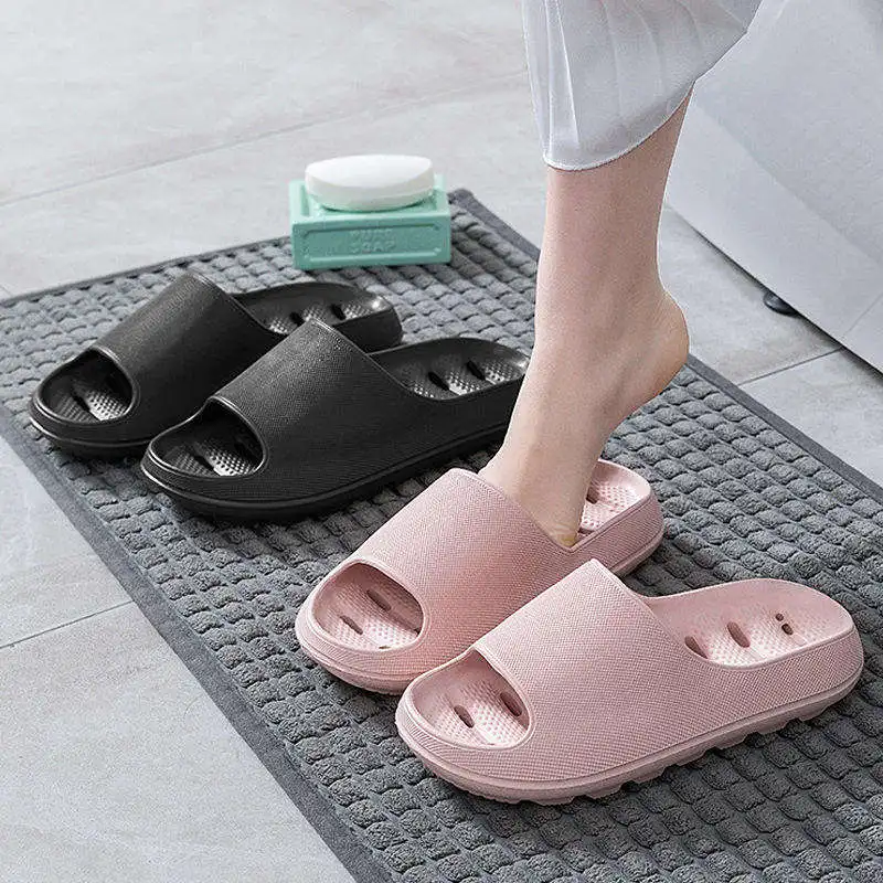 BOYA hot selling light weight anti-slip Women Sandals Soft Thick Sole house slides pure color Indoor EVA slippers