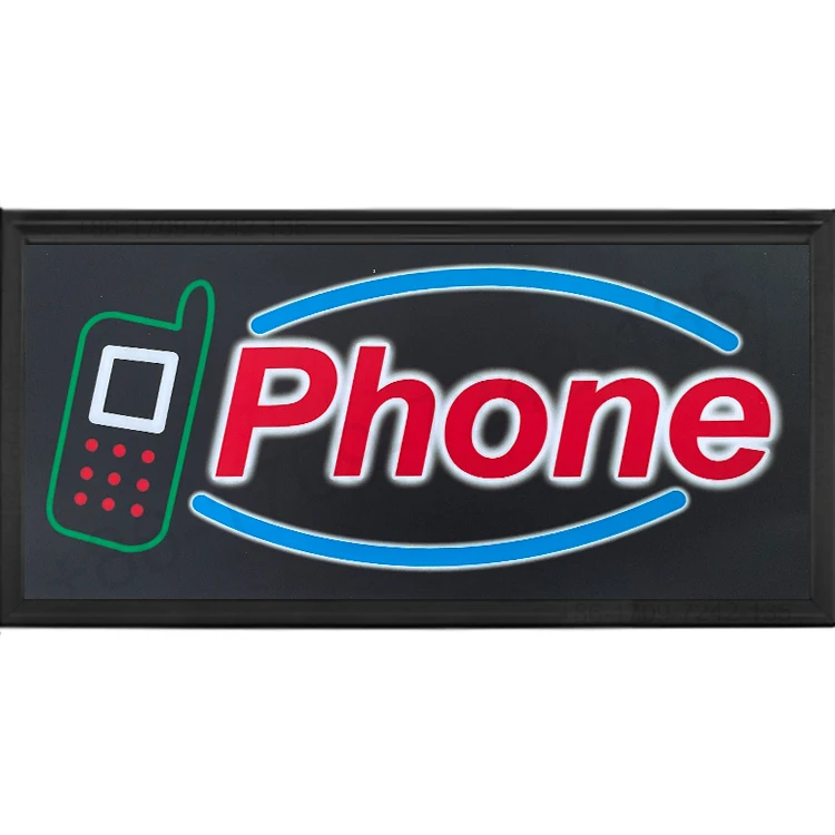 Led Phone Store Open Neon Lights Signs Wholesale Acrylic Photo Paper Led Sign Board Custom Digital Led Open Phone Sign Display