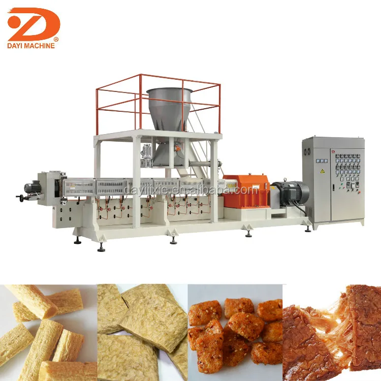 China best selling small vegetarian soya meat chunk tvp textured soy protein making machine soya meat making equipment