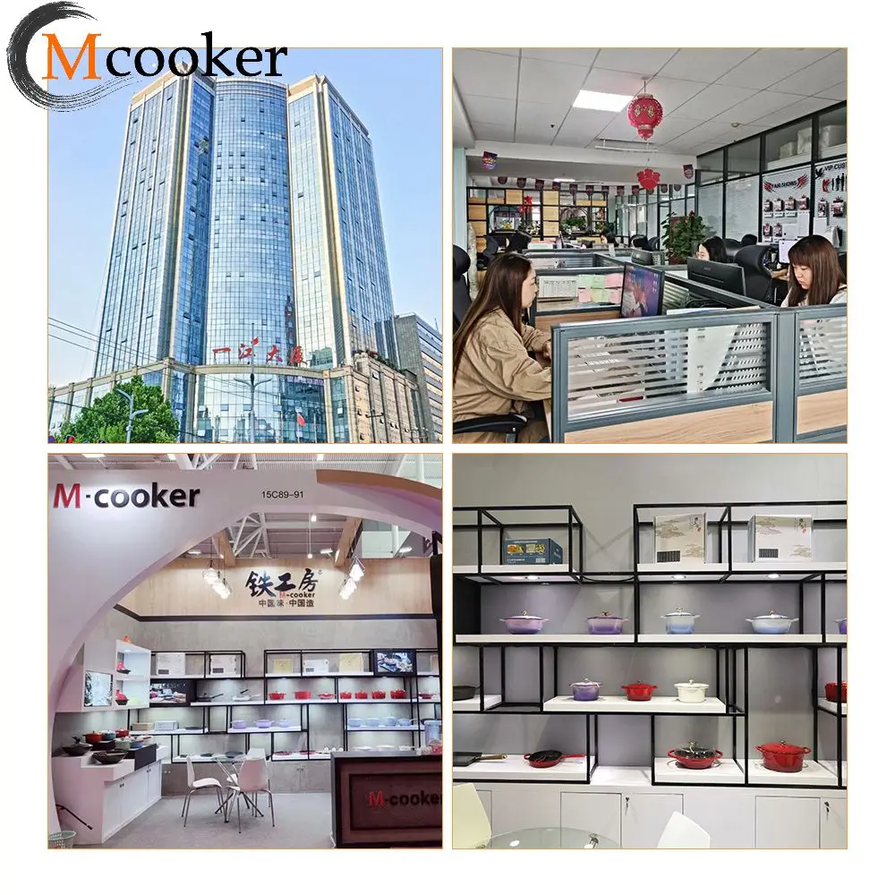 Mcooker 2023 оптовая продажа 12 шт. антипригарных чугунных жаропрочных других кухонных кастрюль и сковородок с двумя ручками
