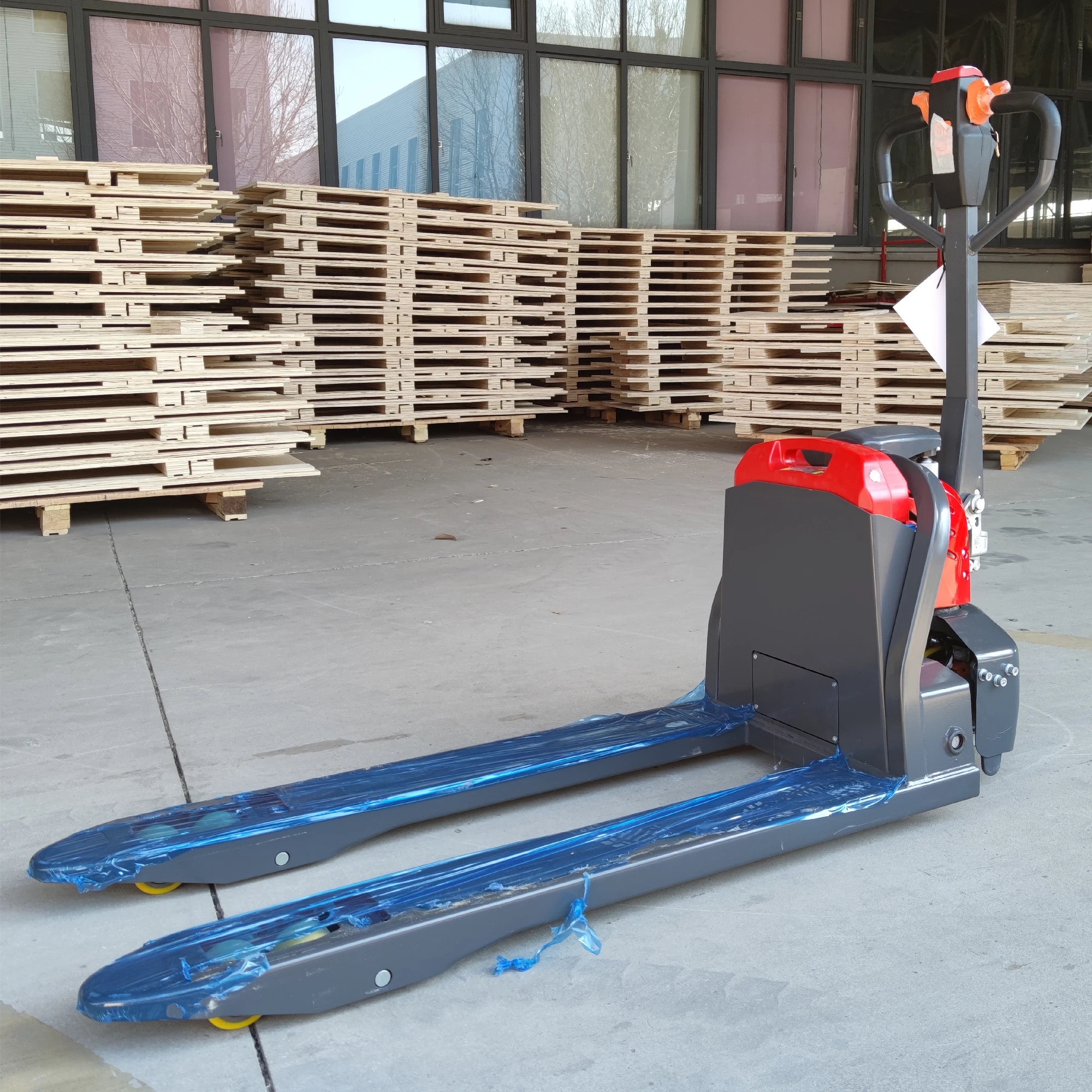 Warehouse Small Hand Pallet Stacker Forklift Truck Push Portable 1 Ton 1ton Self Loading Portable Electric Trolley With Walking
