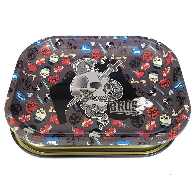 bros tobacco rolling tray Smoking Rolling Paper tin plate smoking rolling tray