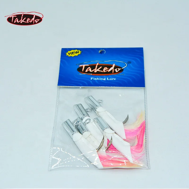 TAKEDO HT01 Electroplated deerskin hook Feather hook Lead jigging  big game shark Tuna hook fishing lure