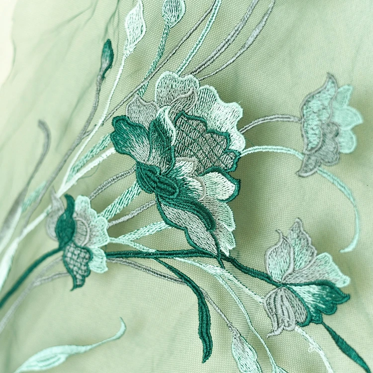 African Fabric Embroidery Flower Lace Embroidery Lace Fabric Tulle Lace Fabric For Wedding Dress