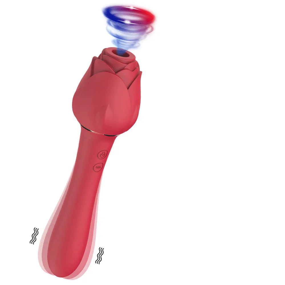 Factory New Double-headed Vibrator 5 modes G-Spot Sucking 10 modes Vibration rose vibrator sex toys for woman