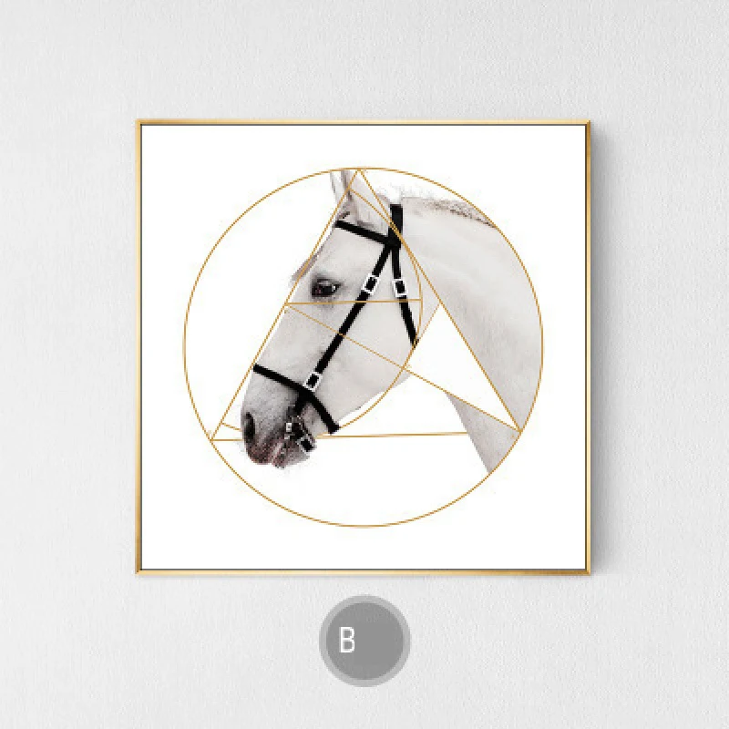 Nordic Light Luxury American Modern Horse Wall Art Painting Creative Popular Print On Canvas Painting For Home Decor