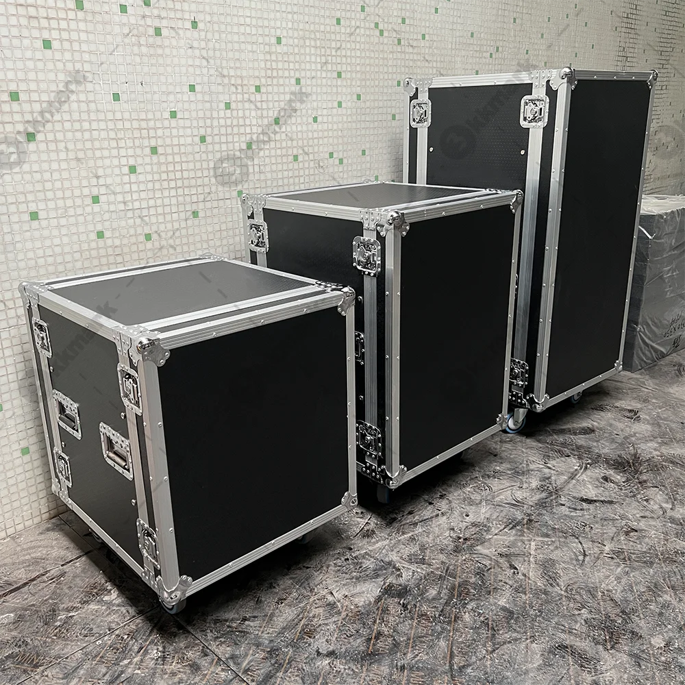 Custom Rack Mount Waterproof Flight Case 19 Inch Depth W-Casters Travel Shock Proof Slam Slide Shockmount Rack CaseCase