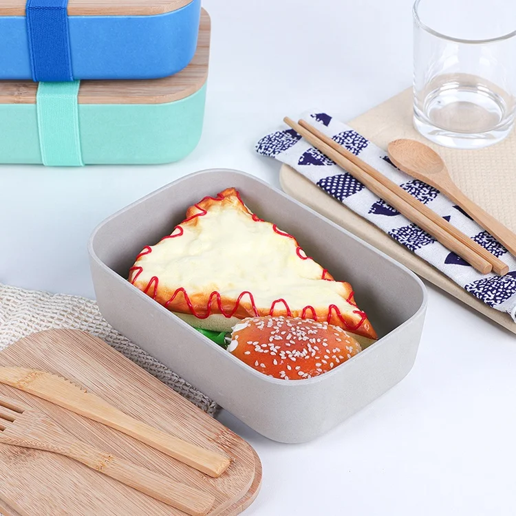 750 мл безопасный для микроволновой печи бамбуковый контейнер бенто черный Ланч-бокс офиса мужчин и женщин