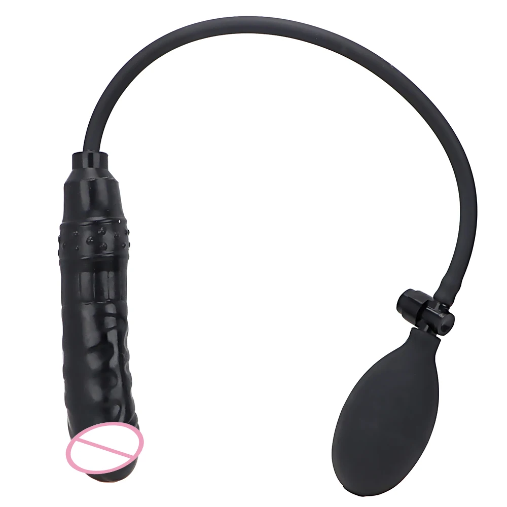 Inflatable Dildo Black Butt Plug Anal Plug Huge Dildo with Pump Female Masturbation Penis Sex Toys for Women
