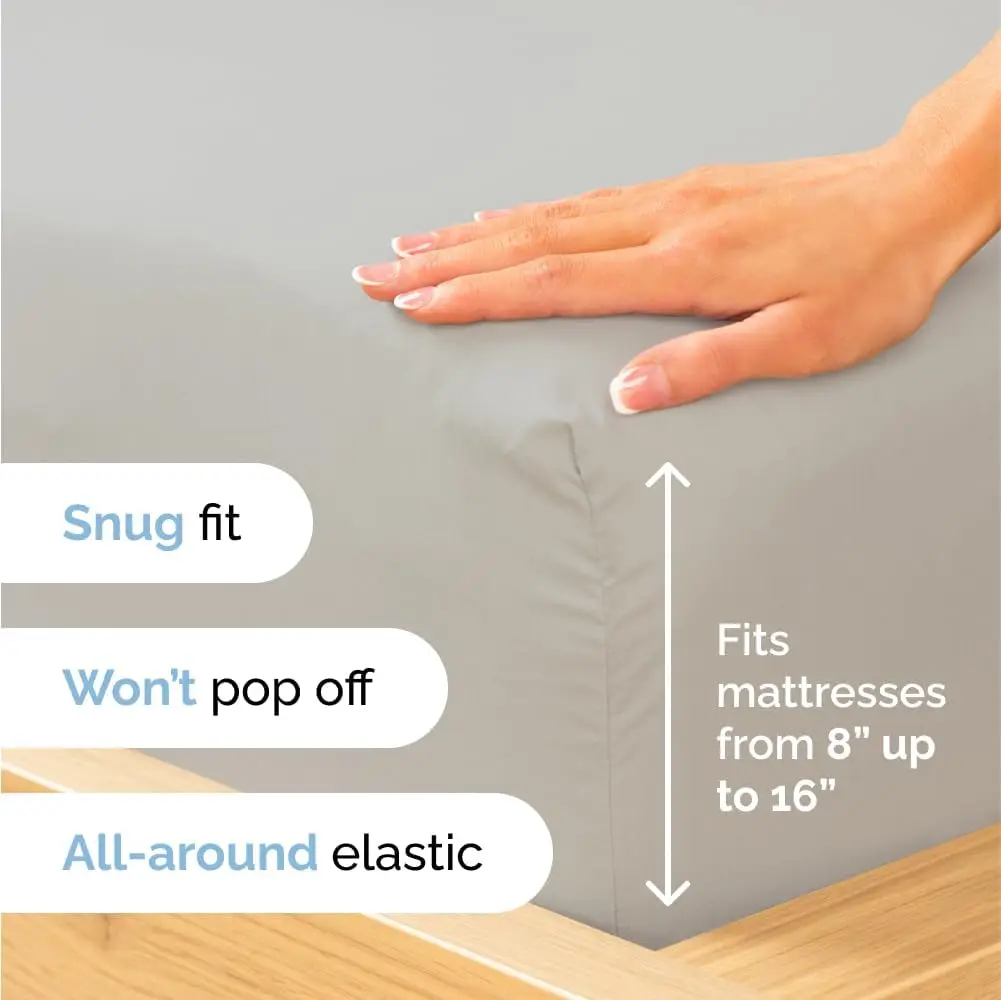 Oeko-Tex Microfiber Luxury Breathable Cooling Sheet Set Queen Size 4 Piece Bed Sheet Set