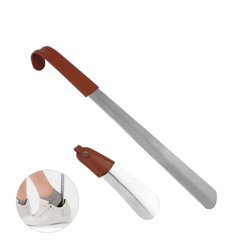 S-King Man And Women logo printed shoe horn senior Stainless Steel  long shoe horn