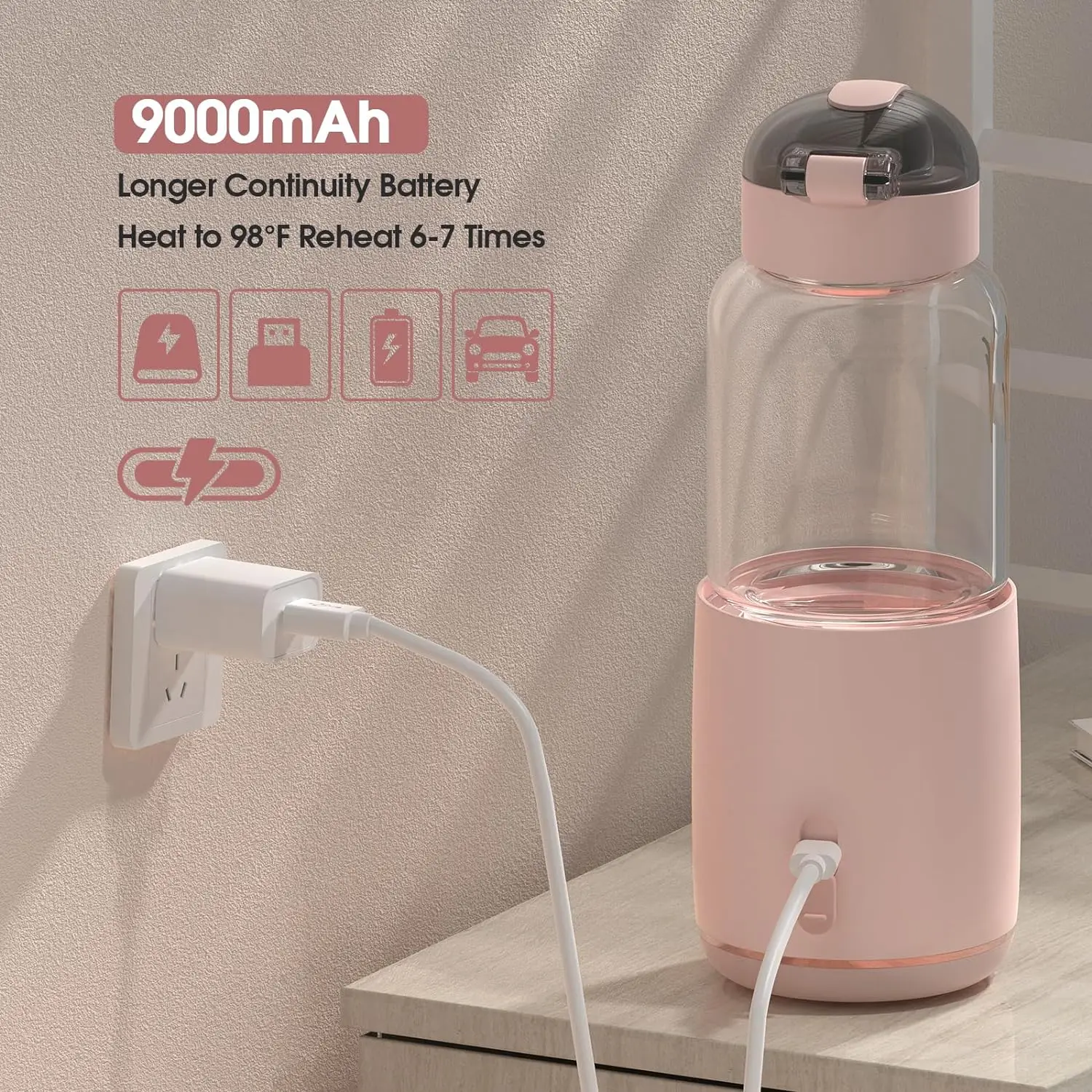 Oem Odm Usb Connect Portable Car Travel Milk Warmer Baby Bottle Warmer Defrost Warmer Lcd Display For Breast Milk Or Formula