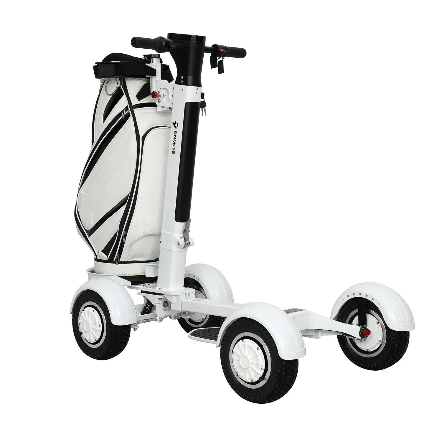 The latest 2000W foldable 10-inch four-wheel electric golf scooter for outdoor