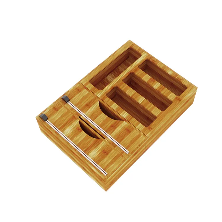 Customize Different Openings Kitchen Bamboo Ziplock Bag Storage Organizer