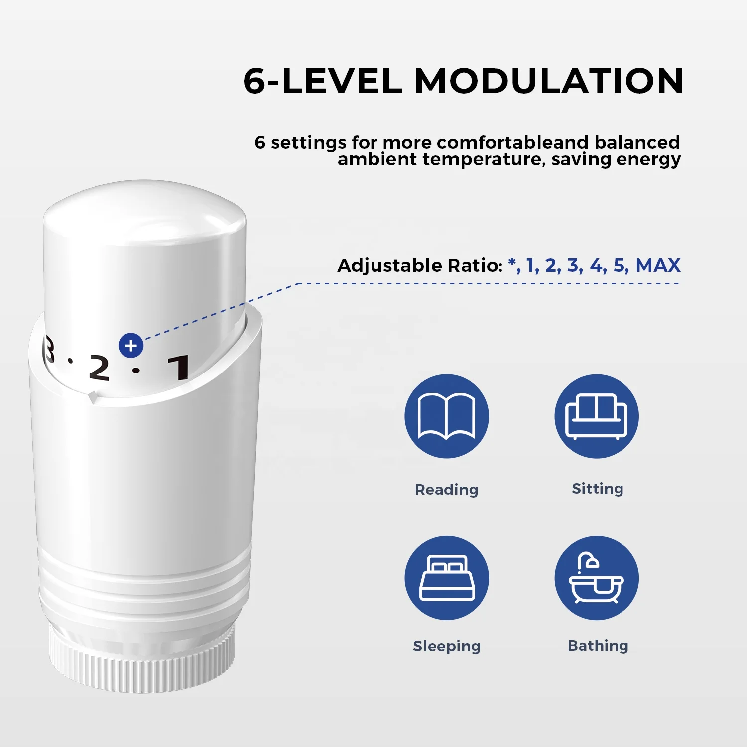 IVANCI 15mm White Chrome Thermostatic Radiator Valves in Smart Home Plumbing Materials