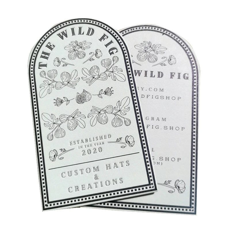 New Rounded Rectangular Imprimer Business Card Embossed Kapok Paper Business Cards Unique Custom Paper Business Card Printing