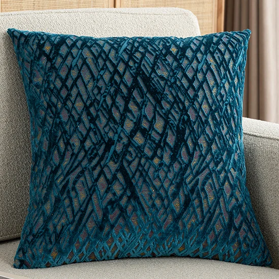 Vintage Luxury Cut Velvet Jacquard Square Throw Cushion Cover Soft Touch Velvet Durable Machine Washable Pillow Case Home Decor