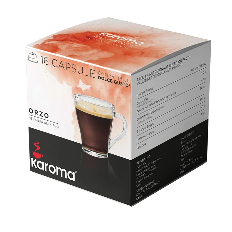 Top Quality Karoma Compatible Capsules Made in Italy Ground Coffee Barley Coffee Instant Drink 864 Boxes 0.048 Kg