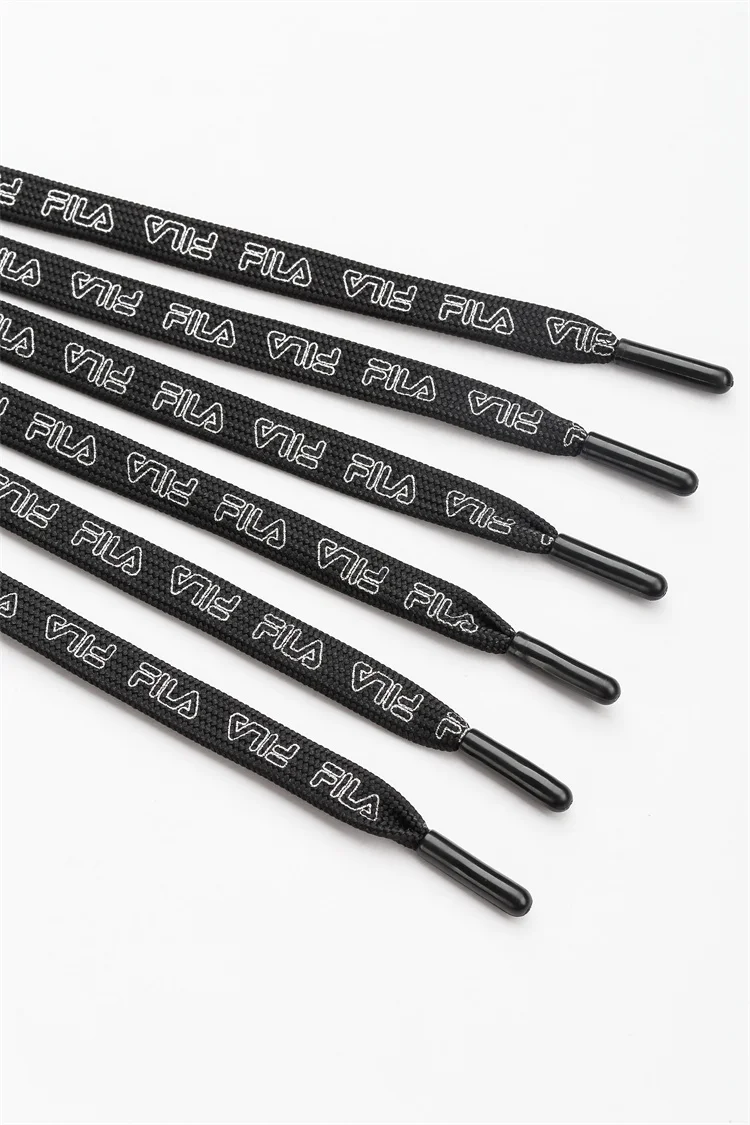 2021 jacquard flat polyester drawstring metal dipped rubber sole shoelace