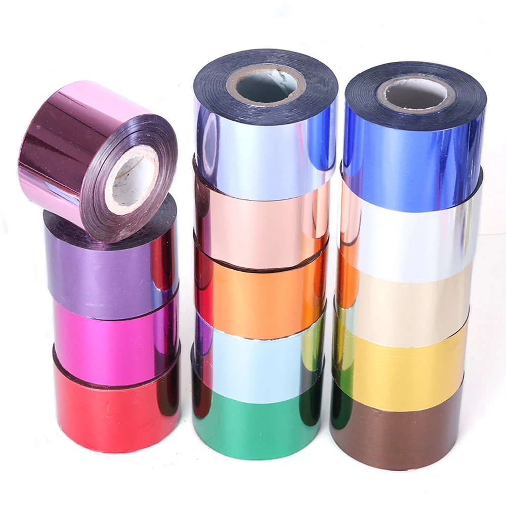 1 Roll Nail Polish Design Metal Color Transfer Sticker Nail Sliders Laser Metallic Nail Foil Sticker