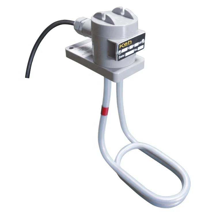 Industrial  High Purity Three Element L-Shaped Coil Bottom Water PTFE Immersion electric Heater For Electroplating Bath