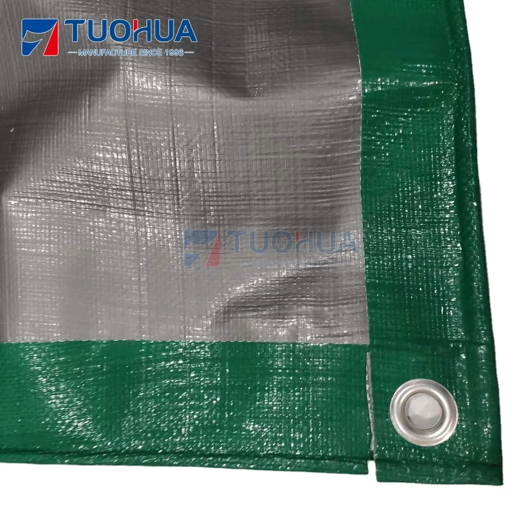 Heavy Duty PE Tarpaulin Fabric Waterproof UV Resistant Tarp with Multilayered Cross Laminated Tarpaulin for Garden/Camping/Patio