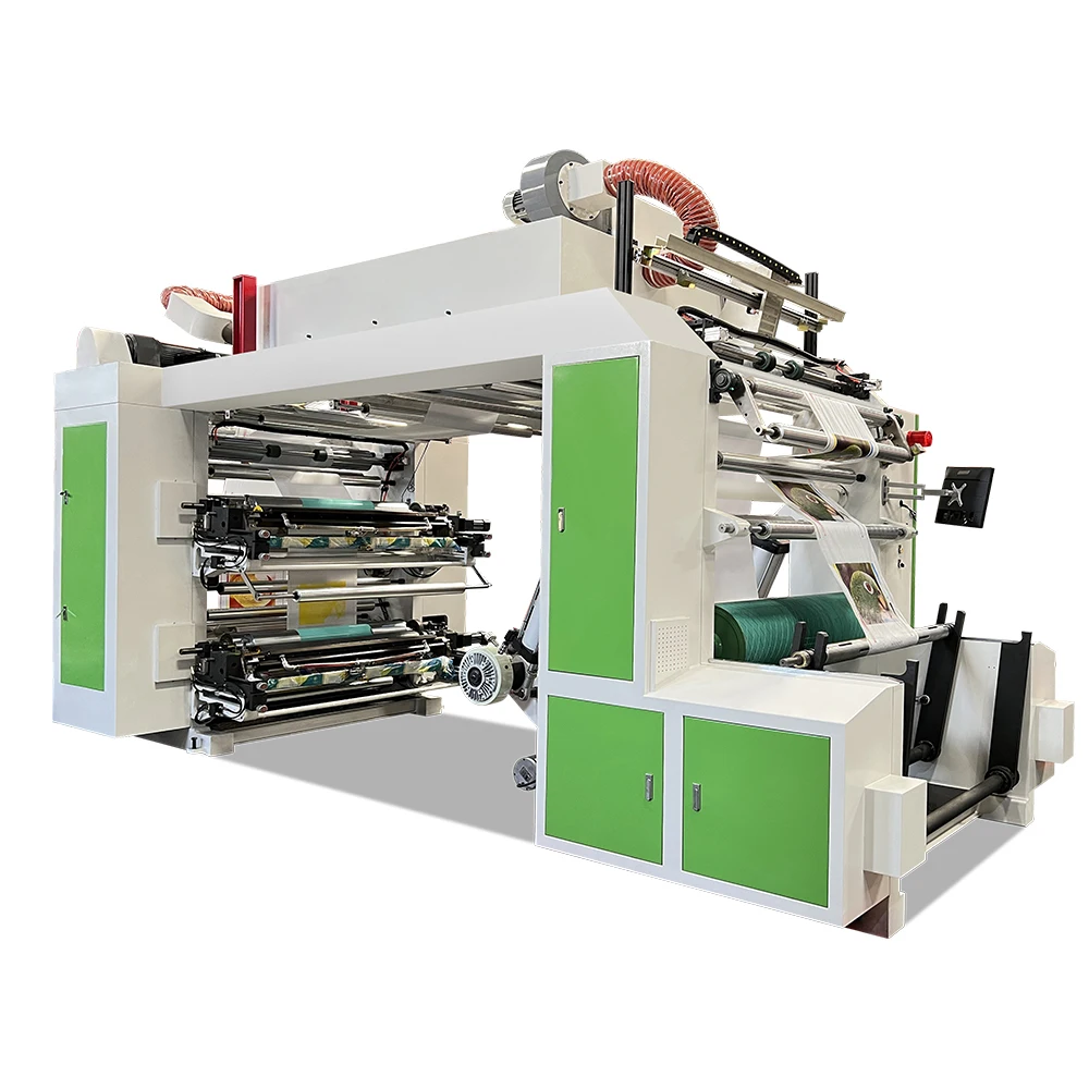 Automatic 4 Colors Kraft Paper Cup Paper Bag Stack Flexo Printing Machine for Polythene