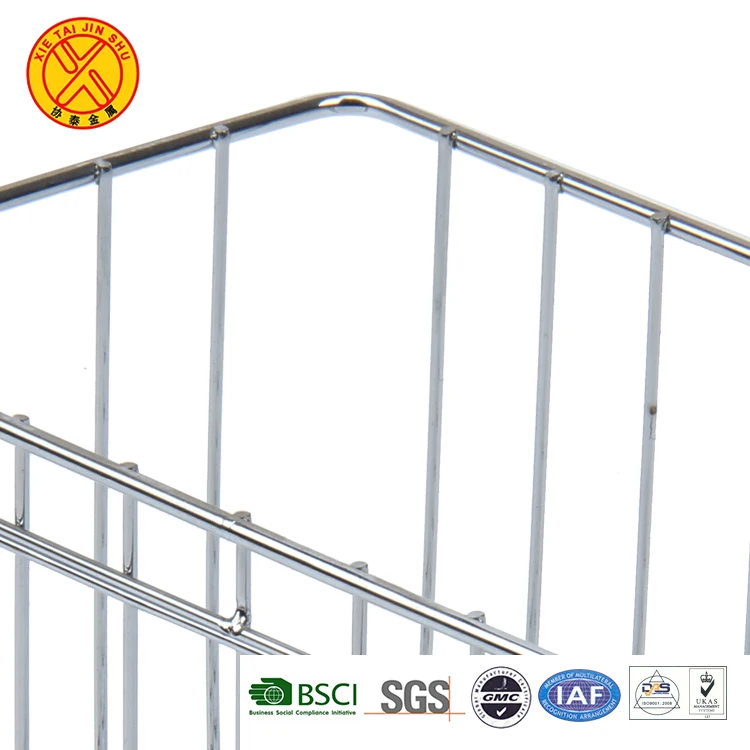 Factory supply personalized silver stainless steel mesh storage baskets