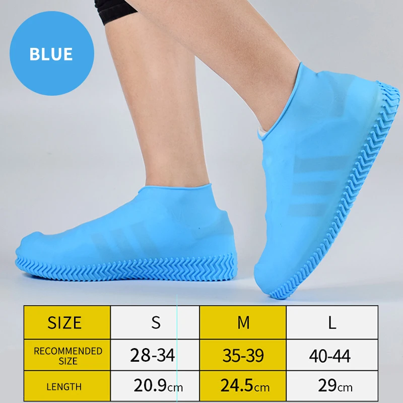 Waterproof  Silicone Shoe Covers Reusable Shoe Cover Non-slip Durable Elastic Low top Rain Cover Protection for Men Women