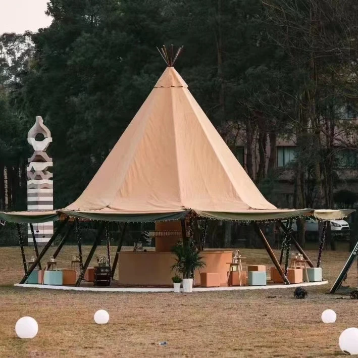 Водонепроницаемая ПВХ-пирамида, глэмпинг, индийские палатки типи, уличная палатка с рестораном