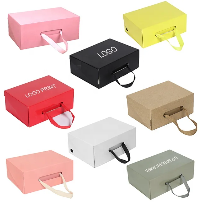 custom logo print folding baby small shoe paper box kid children sport shoes package box large men womens cardboard shoe boxes