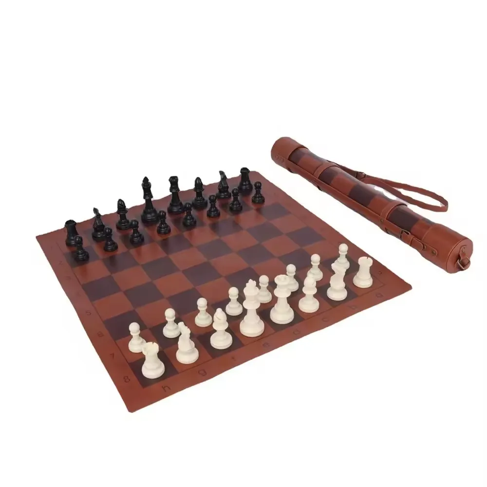 Custom Chess Board Game Set Portable Chess Roll up Chess Tournament Trainer Easy to carry for Beginner