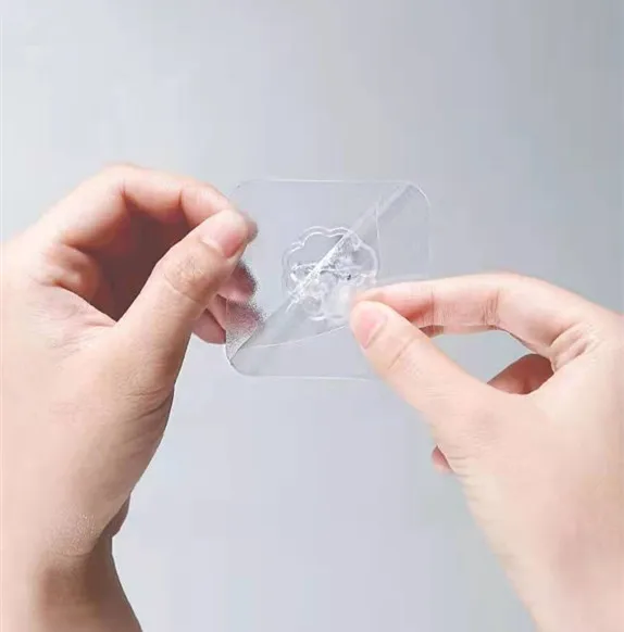 Fashionable home transparent non-marking PU strong sticky hook wall punch-free sticky hook