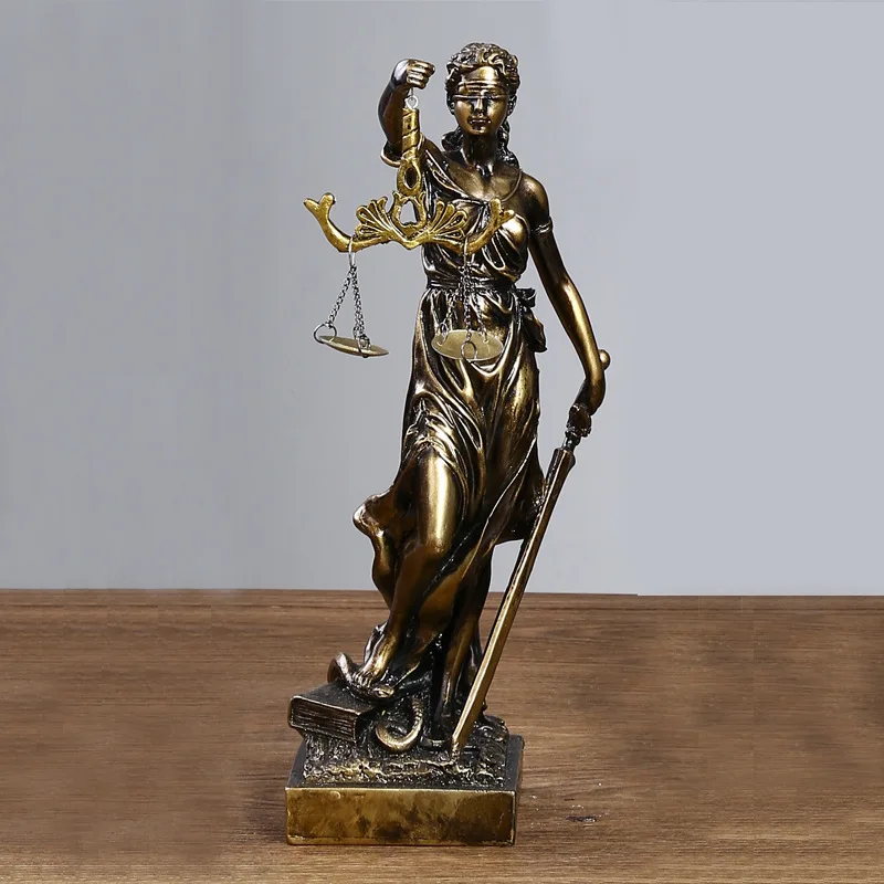Скульптура латунной богини Themis для прохождения справедливости в правовых и ситуациях
