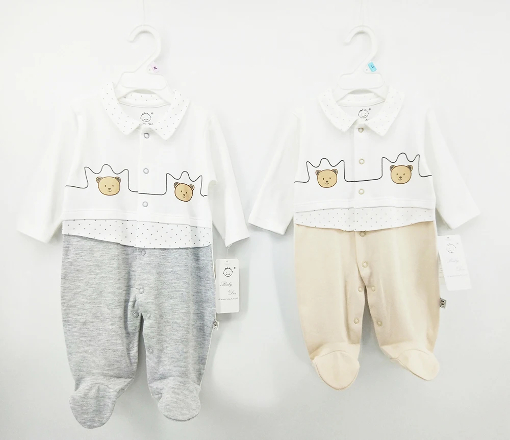 OEM service available baby rompers comfortable cartoon printing baby onesie Oeko tex standard baby clothes