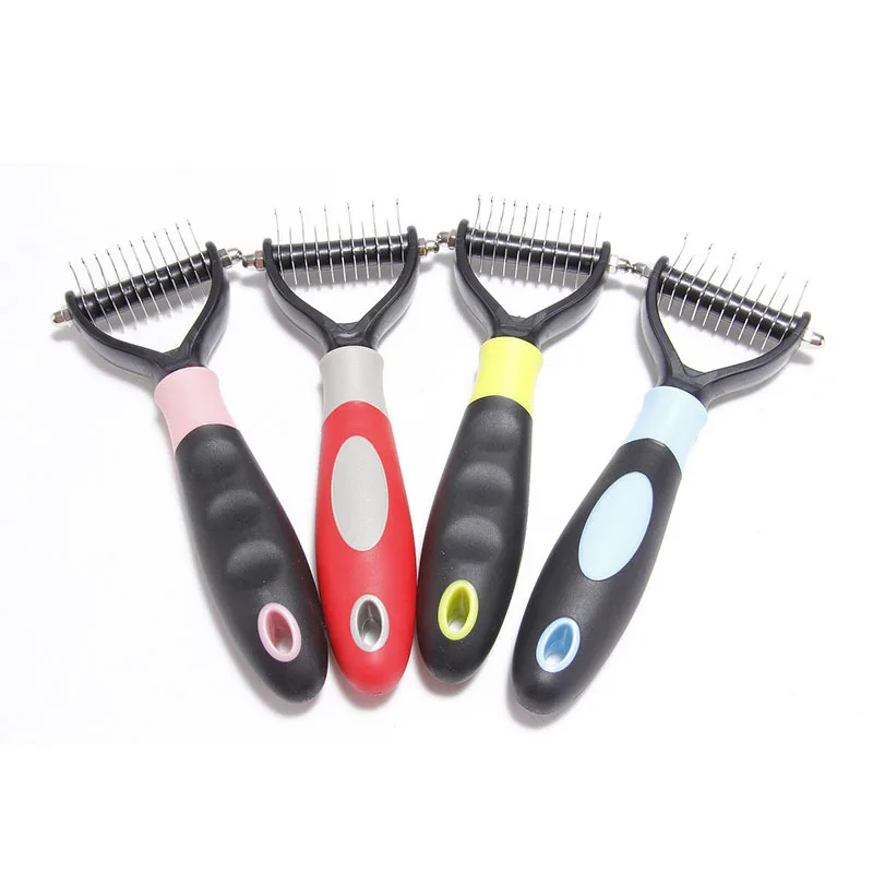 Расческа для удаления волос Двусторонняя из нержавеющей стали большая Щетка кошек и собак расчесывания шерсти домашних