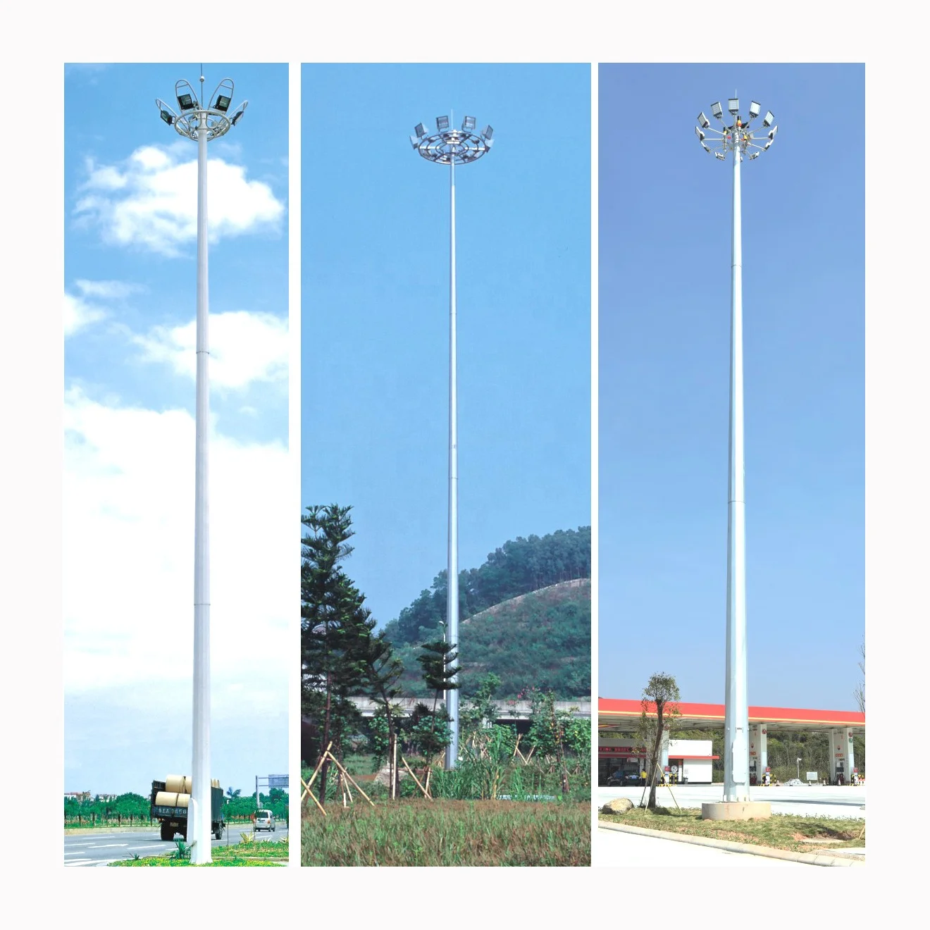 Die-casting Iron Lamp Pole Galvanized Steel Street Light Pole for Roadway Lighting