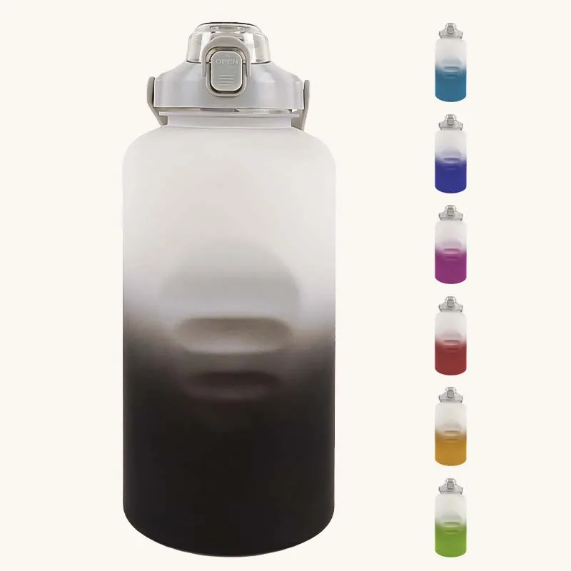 1 Gallon Water Bottles  Large for Sports Fitness Camping 128 oz / 3.8L Water Bottle 2-IN-1 Lid Gym Bottle with Times to Drink