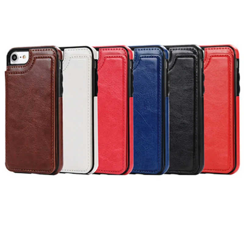 
For iPhone 12 XS MAX XR X 8 7 Wallet Leather Phone Case Card Slots Slim Multi-functional Folio Stand Shockproof For S10 Plus 